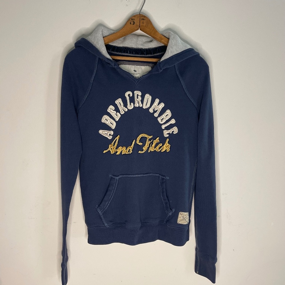 Abercrombie & Fitch Adirondack Heritage Hoodie Sweatshirt Navy Size M Y2K FLAWS